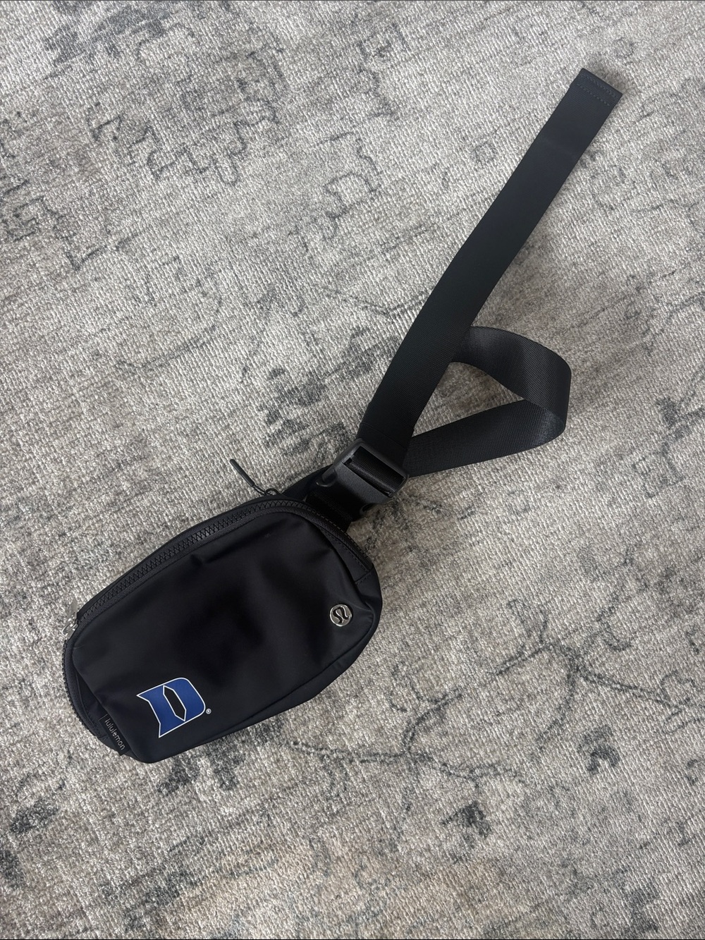 lululemon athletica Black Belt Bag with Blue Duke 'D' Logo